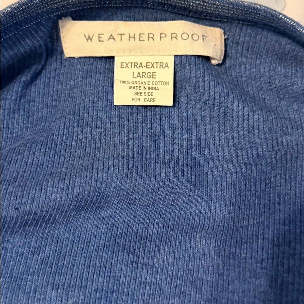 NWT Weatherproof Brand Organic Cotton Henley V-neck Rhinestone Button LS Top - Picture 5 of 6